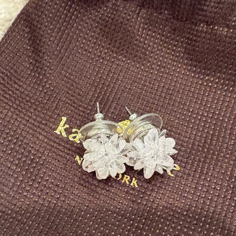 NWOT New Kate Spade Glitter Snow Ice Stud Earrings